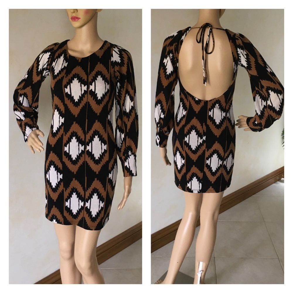Vtg Abstract 70’s  Rubber Ducky mini sweater dress